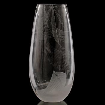 VAS, glas, Vicke Lindstrand, Kosta, 1950-tal.
