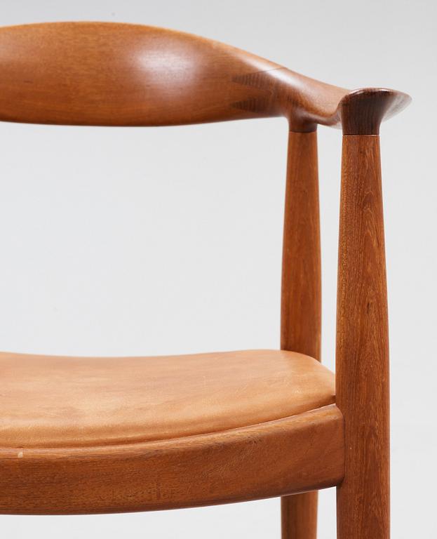 A pair of Hans J Wegner teak 'The Chair' by Johannes Hansen, Denmark, 1950-60's.