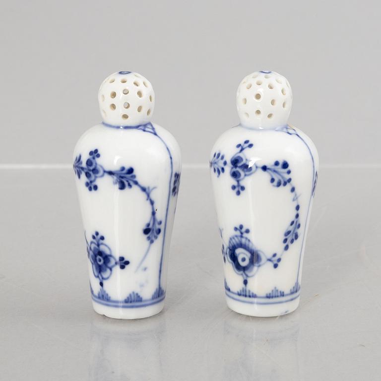 Service pieces, 18 pcs, porcelain, "Blue Fluted", Royal Copenhagen, Denmark.