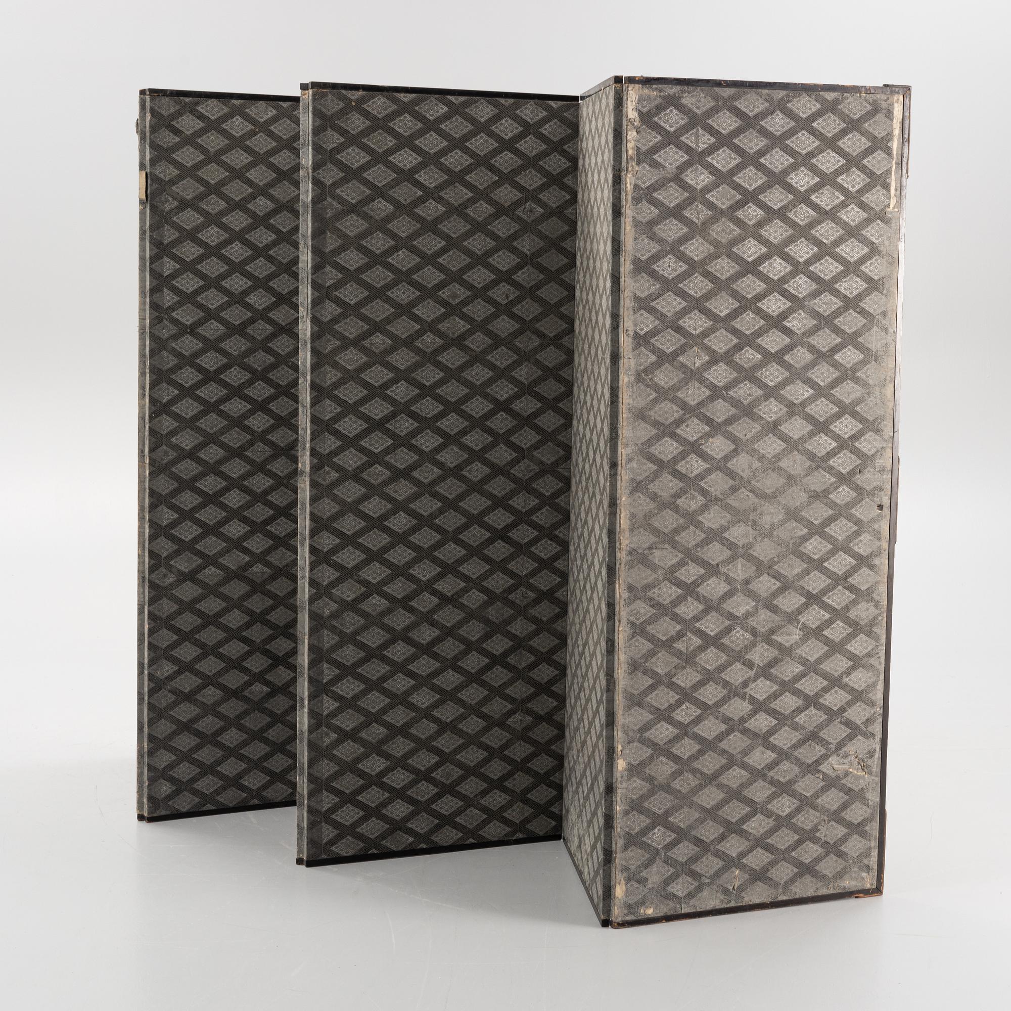A Japanese six fold screen, probably 19th century.