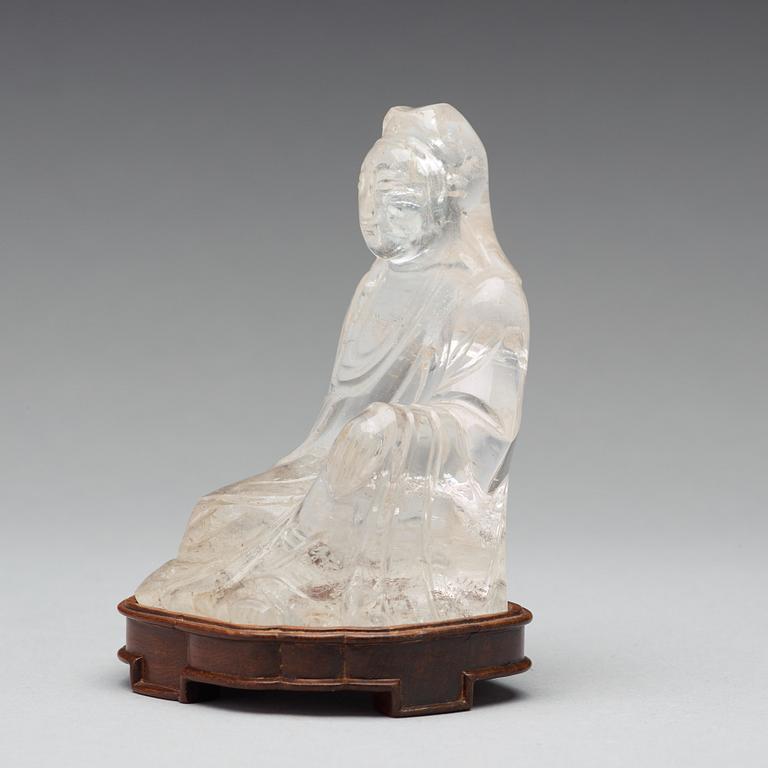 A rock chrystal figure, Qing dynasty.