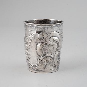 Bägare, silver, icke identifierad mästare, Moskva 1777.
