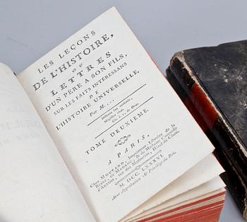 BÖCKER, 5 st, "Les Lecons de l´Histoire ou Lettres d´un Pére a son fils..." resp Souvenirs impressions Pensées et Paysages...un voyage en Orient", de Lamartine. 1786 resp 1835.