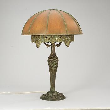 An Art Noveau bronze table lamp, by Böhlmarks.