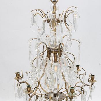 A Rococo style chandelier, around 1900.