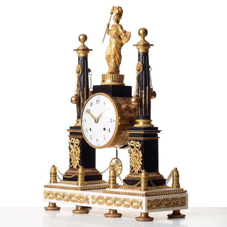 A Louis XVI late 18th century mantel clock.