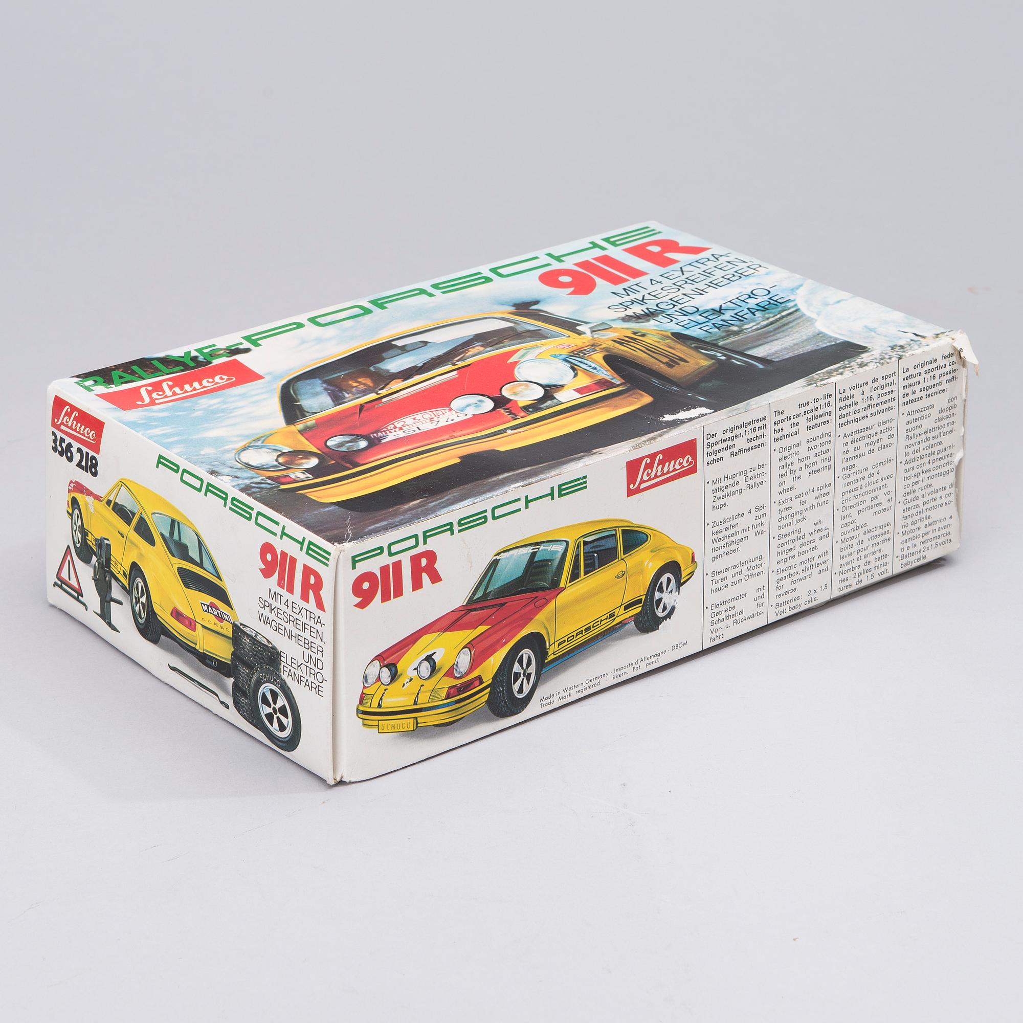 LEKSAKSBIL, Rallye Porsche 911R, Schuco 1970-tal.