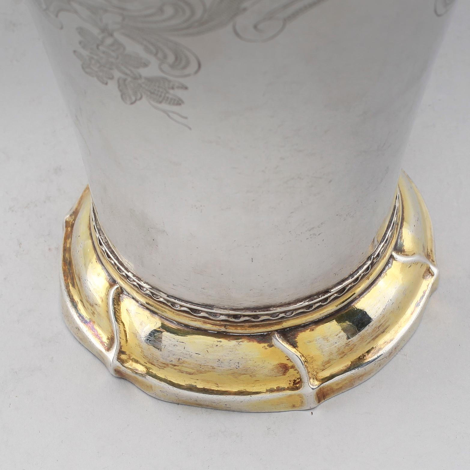 BÄGARE, silver, Jacob Lampa, Stockholm 1770. Vikt ca  453 gram.