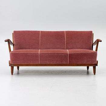 Svante Skogh, soffa, Swedish Modern, Förenade möbelfabrikerna, Linköping, 1940-tal.