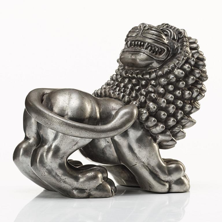 Anna Petrus, a pewter sculpture of a lion, Svenskt Tenn, Stockholm 1946.