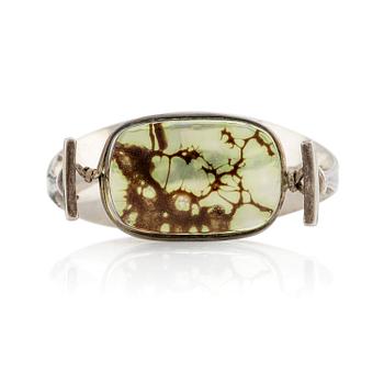 501. Vivianna Torun Bülow-Hübe, armband, silver och glas, egen verkstad sannolikt 1950-tal.