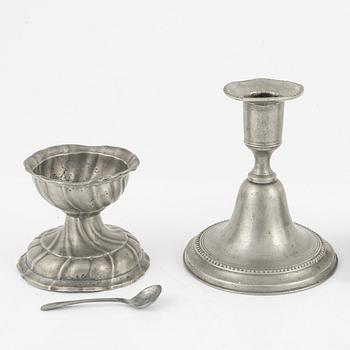 Samling tenn, 8 delar, bl.a. Erik Wikgren, Nyköping (mästare 1805-1846).