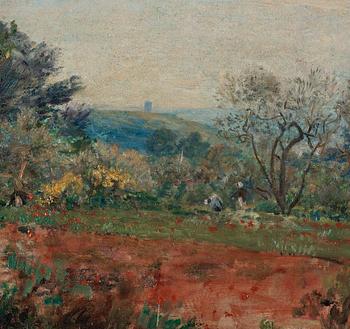 Alfred Wahlberg, Spring landscape from France.