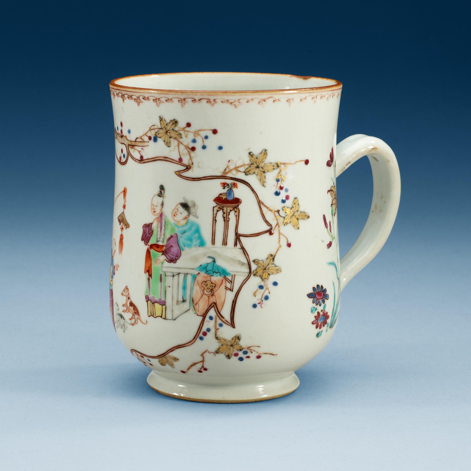 MUGG, kompaniporslin. Qing dynastin, Qianlong (1736-95).