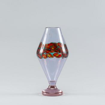 AN ANTONIO DA ROS MURRINES AND ALEXANDRITE GLASS VASE, Murano Cenedese around 1960-65.