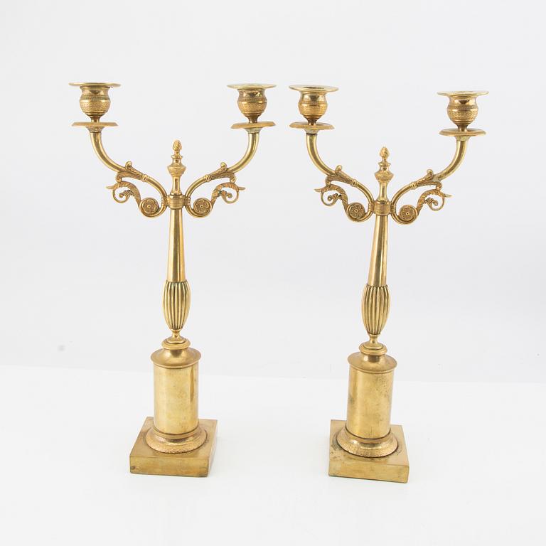 Pair of Empire candelabras from the mid-19th century.