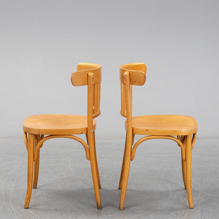 Six beech chairs, mid 20rh Century.