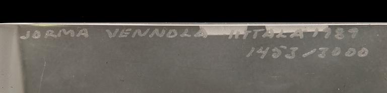 JORMA VENNOLA, A set of five chrystal glass sculptures "THe Iittala village". Signed.