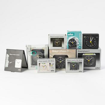 Dieter Rams & Dietrich Lubs, 8 table clocks, Braun.