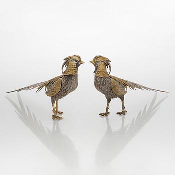 Bordsdekorationer, ett par, silver, Spanien kring 1900-talets mitt.