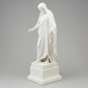 A large bisquit sculpture of Christ on a pedestal, Gustafsberg, 1925.