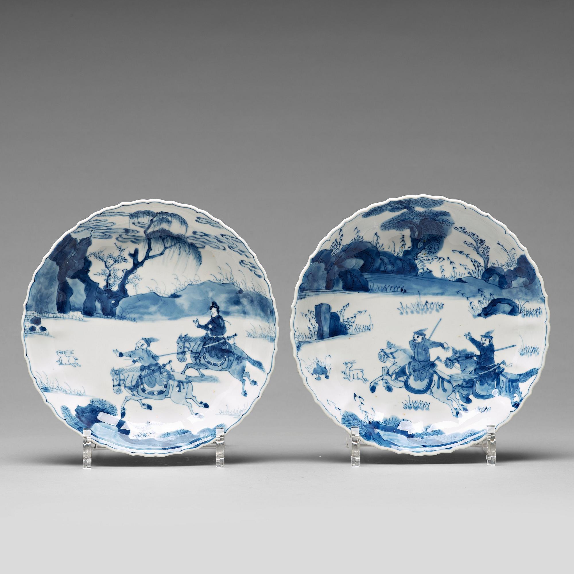 SKÅLFAT, ett par, porslin. Qingdynastin, Kangxi (1662-1722).