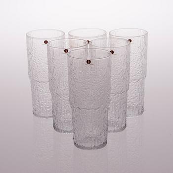 TAPIO WIRKKALA, GLASSERVISDELAR, 20 delar, "Paadar", Iittala, 1970-tal.