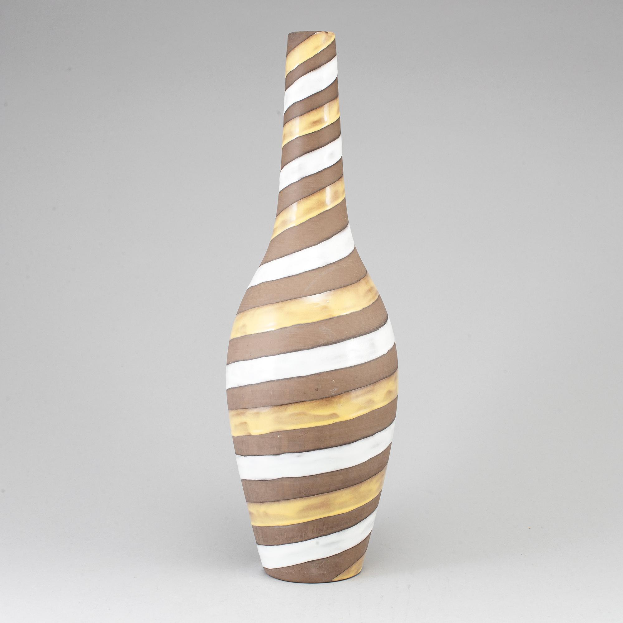 A 'Spiral' earthenware vase by Ingrid Atterberg, Upsala Ekeby.