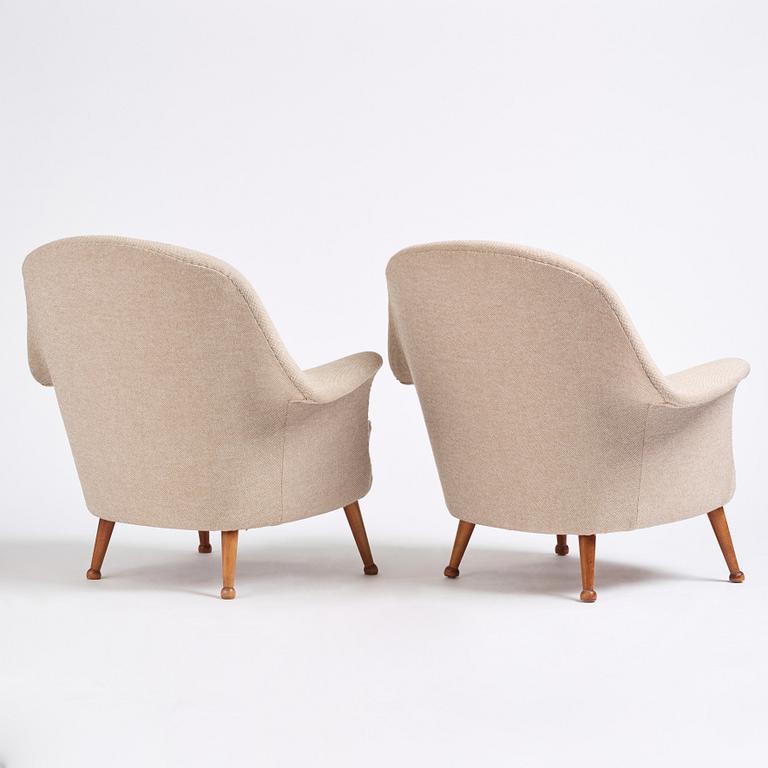 Arne Norell, a pair of "Divina", easy chairs, Westbergs möbler AB, Tranås, Sweden, 1960s.