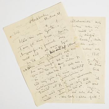 LETTER, from Carl Kylberg in Stockholm to GAN (Gösta Adrian-Nilsson) in Lund, dated 29 Mars (March) (19)28.