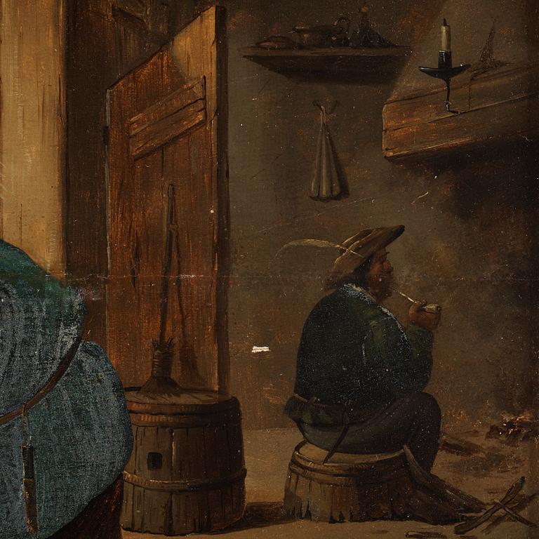 DAVID TENIERS D.Y, Efter, olja på pannå, 1800-tal, bär signatur.