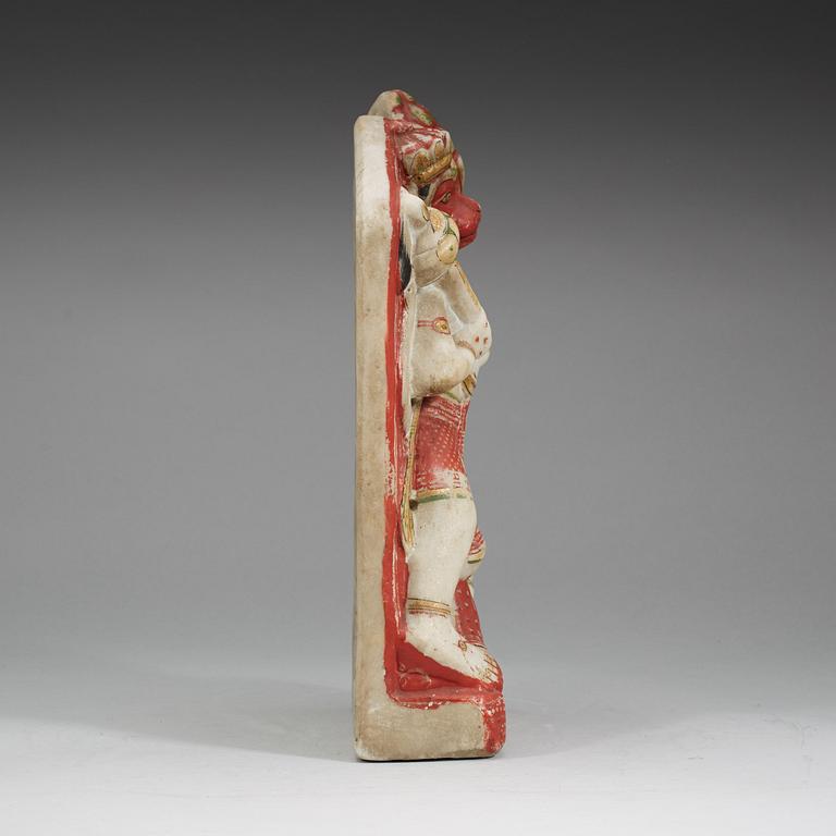 An alabaster sculpture of Hanuman, India, 19th Century.