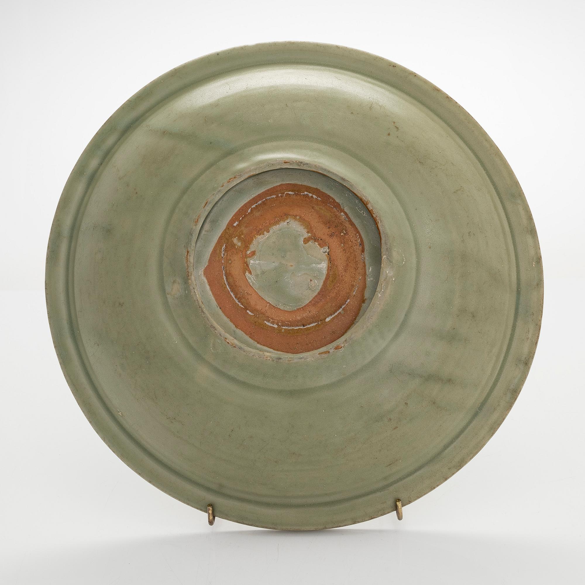 A Celadon dish, Ming dynasty (1368-1644).