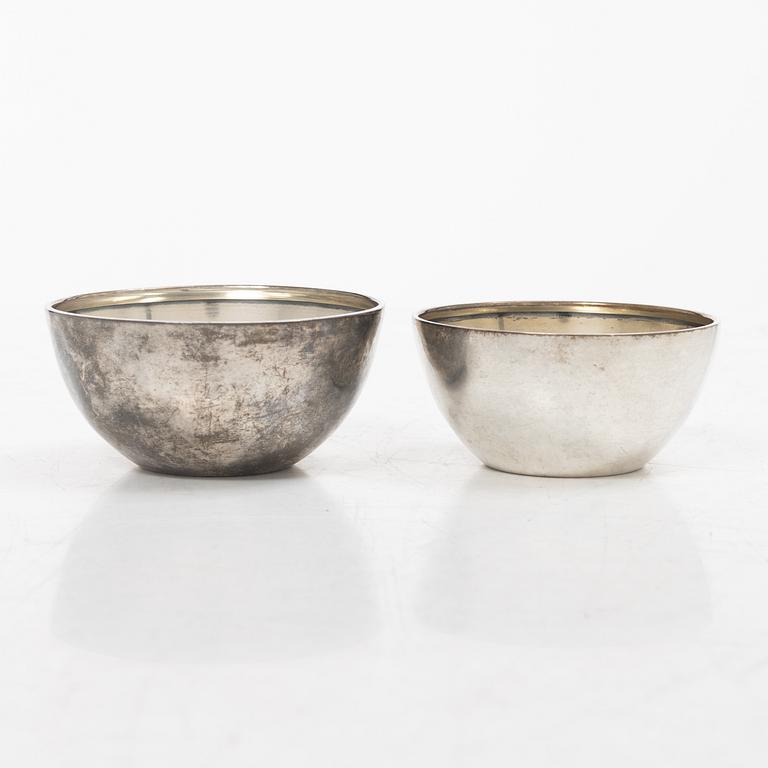 Two silver bowls, Sweden, 20th century.