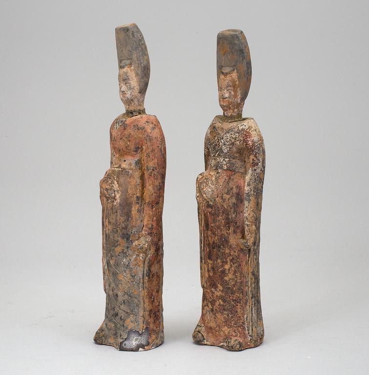 A pair of grave figurines, China, probably Tang Dynasty (608-918).