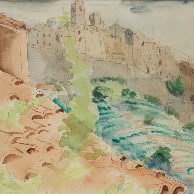 ISAAC GRÜNEWALD, watercolor, signed.