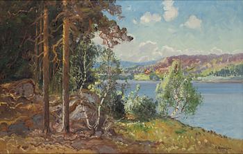 Carl Brandt, Summer Landscape with Lake.