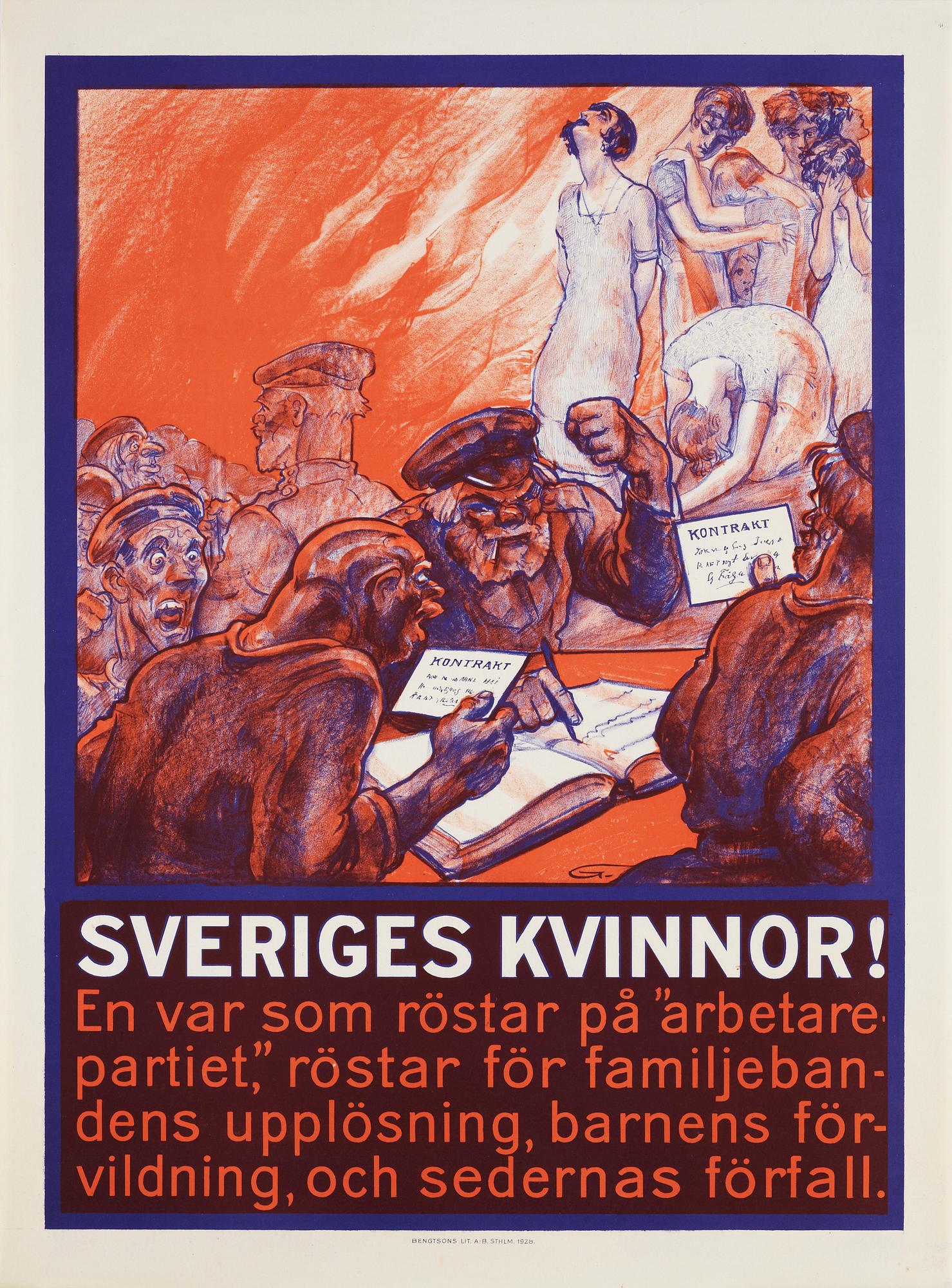 Gunnar Widholm and unknown artist, signature Hj. A., "Kosackvalet".