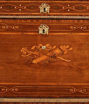 A Gustavian late 18th century secretaire by N P Stenström (master in Stockholm 1781).