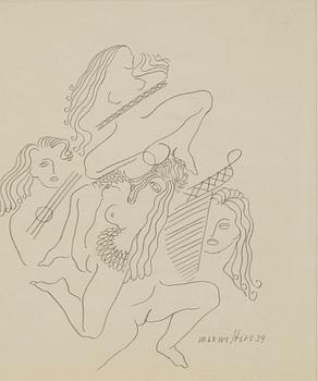 MAX WALTER SVANBERG, pencil drawing signed and dated -34.