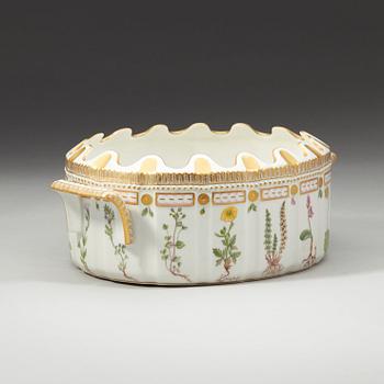 GLASSKÖLJARE, porslin. "Flora Danica", Royal Copenhagen, Danmark, 1900-tal.