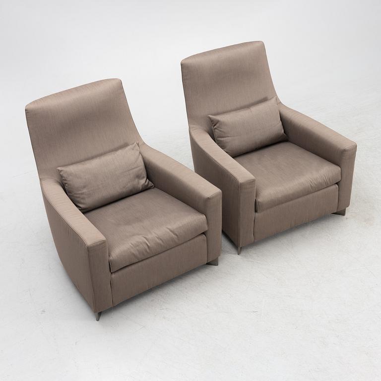Rodolfo Dordoni, a pair of 'Portofino' armchairs, Minotti, Italy.