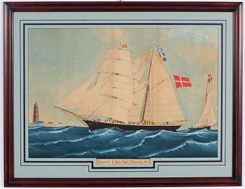 Astridus De Clerck,  Råsegelskonaren "Emanuel" af Fanå (Capt S. Clausen 1884).