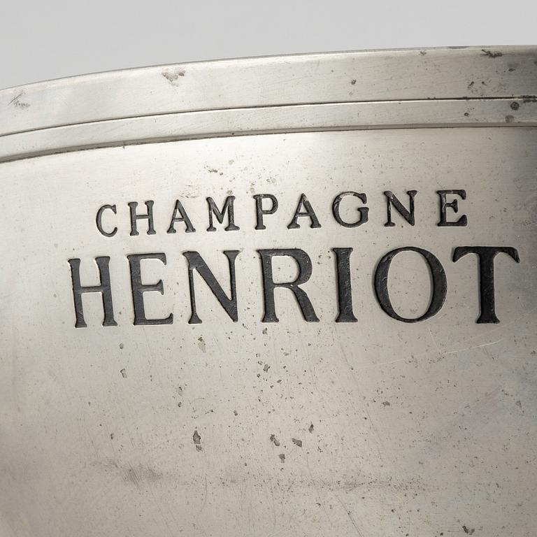 A pewter champagne cooler, Henriot, France.