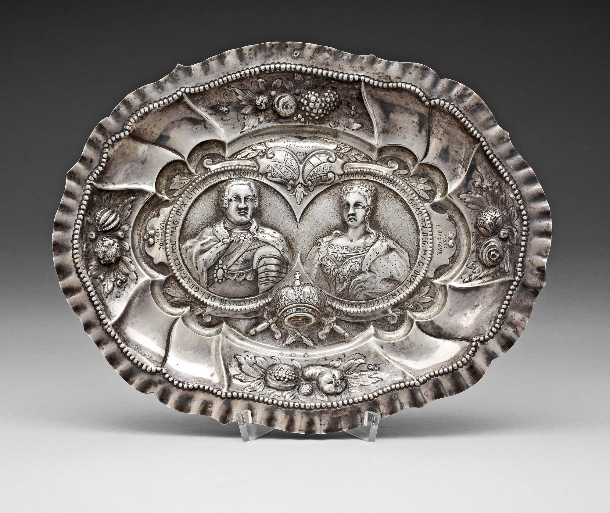 PRESENTERFAT, silver, barockstil, centraleuropa, tidigt 1900-tal. Vikt ca 340 gram.