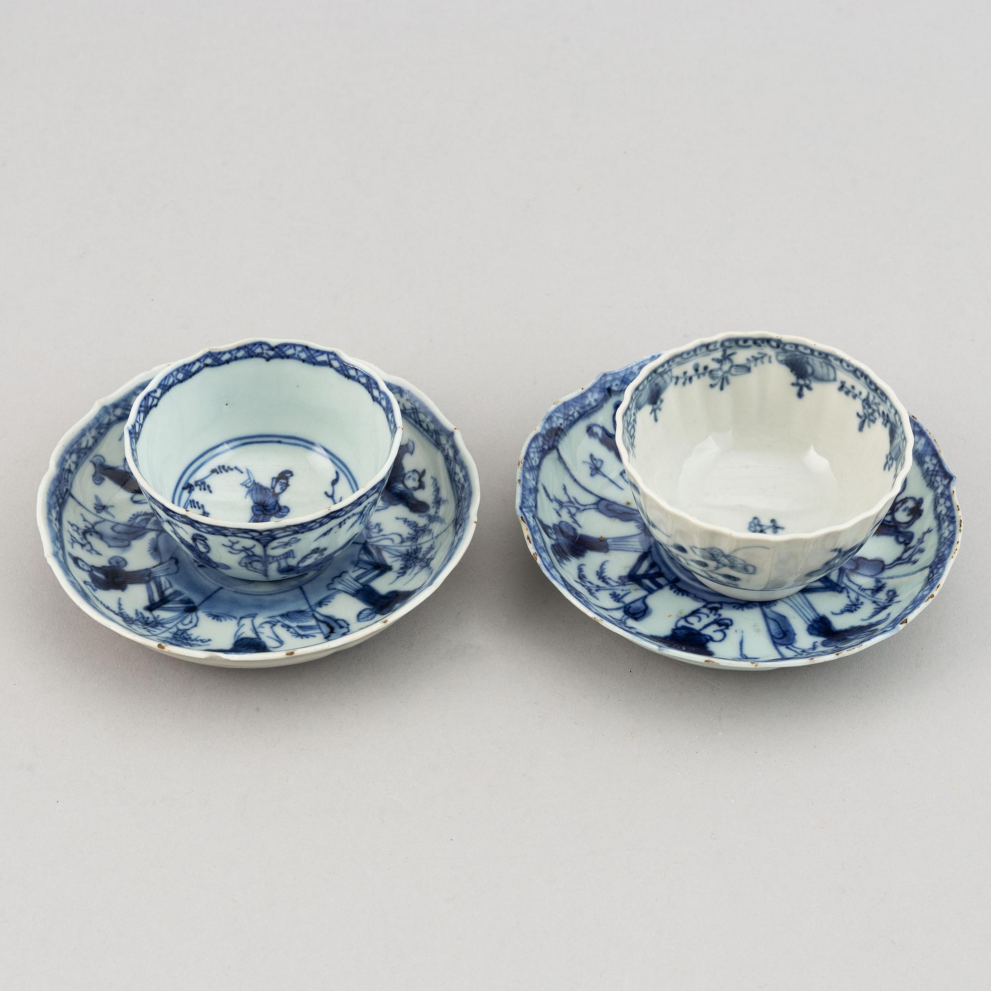 A group of blue and white porcelain, Qing dynasty, 18/19th Century.