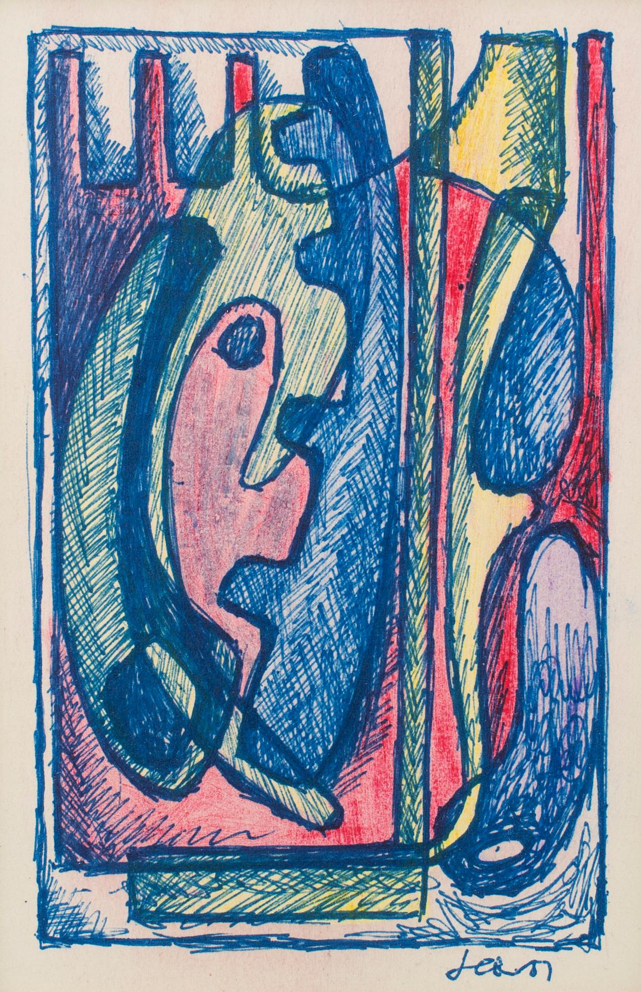 LARS ENGLUND, Kritteckning, signerad och daterad -51.