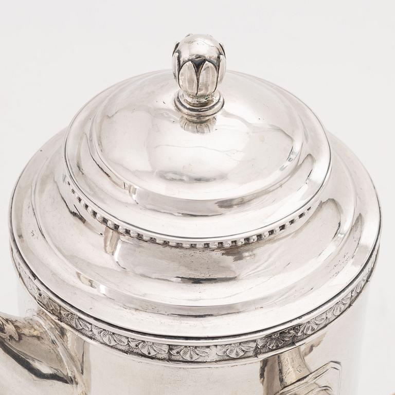 A swedish Silver Coffee Pot, mark of Johan Högstedt, Kalmar 1797.