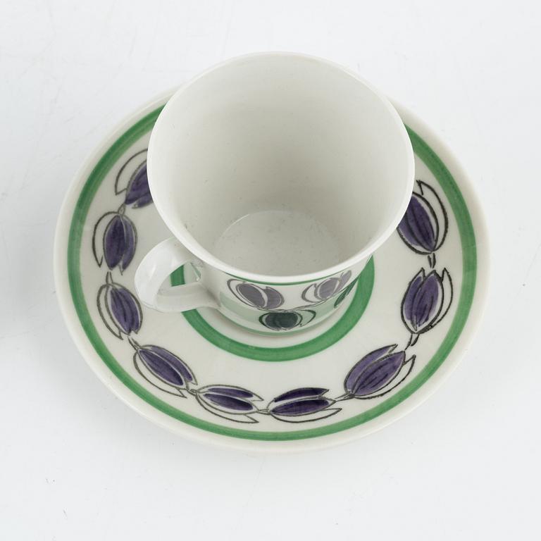 Kaffekoppar med fat, 2st, porslin, "Delila", Upsala Ekeby Gefle.