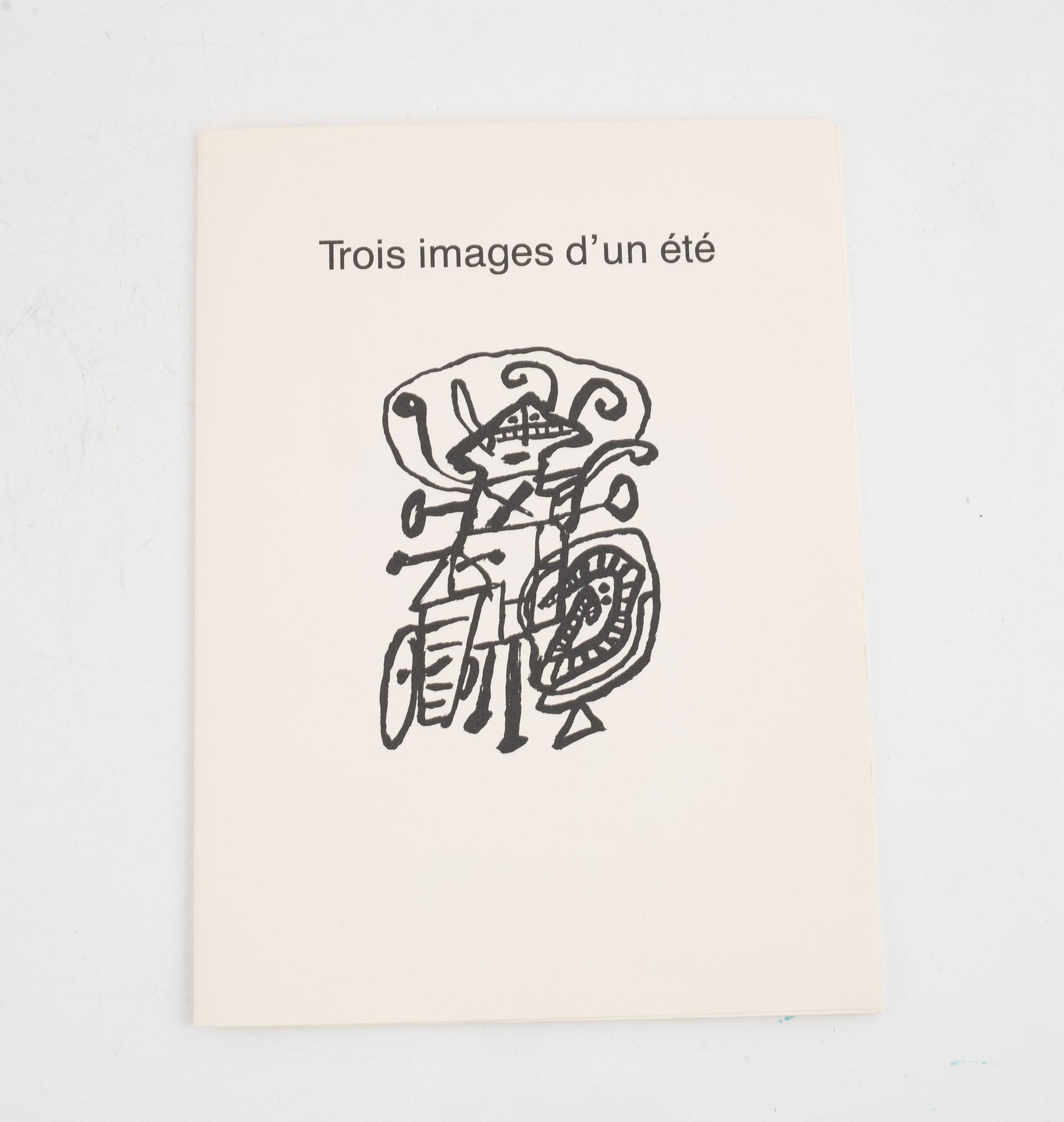 Beverloo Corneille, "Trois images d'un été" mapp samt 10 jul/nyårskort i färgserigrafi.